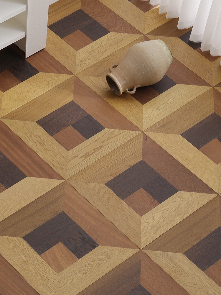 Multi layer solid wood mosaic flooring Chicken wing wood environmentally friendly and natural home decoration