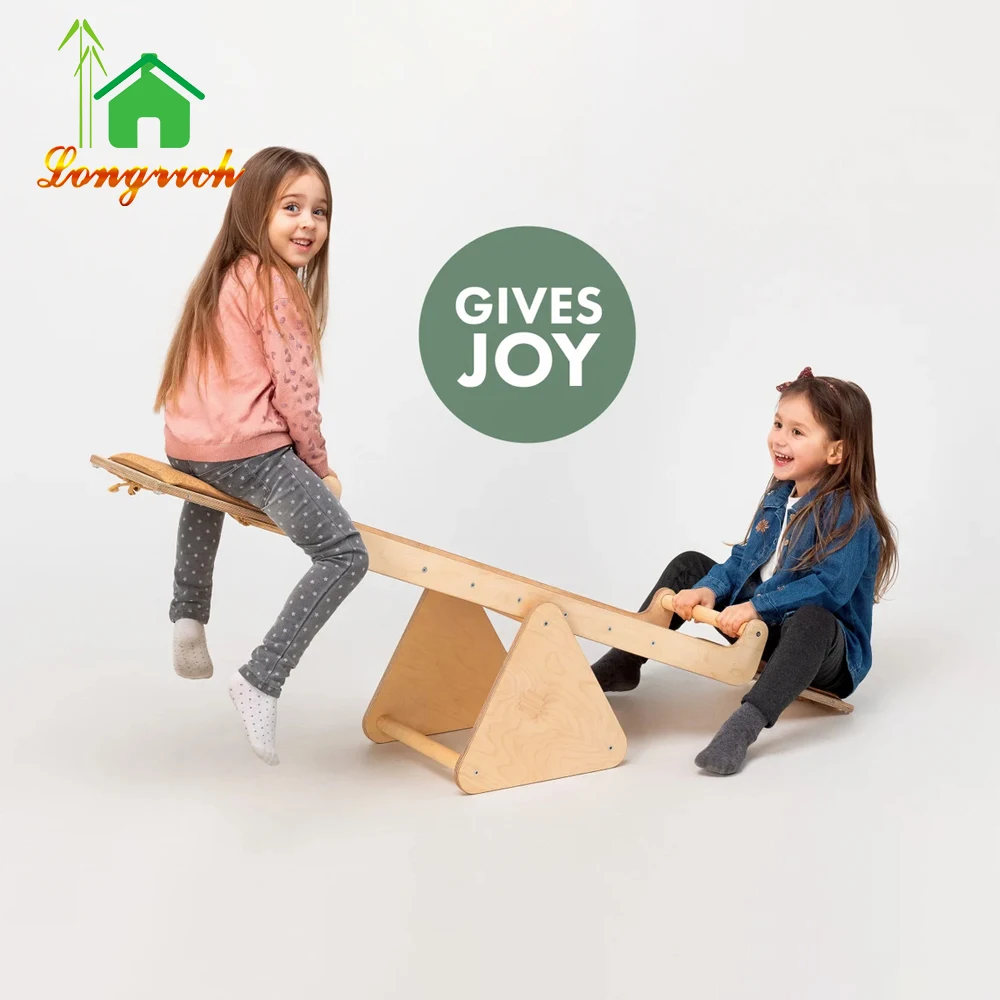 Wholesale seesaw seats for kids toy seesaw swings soft slide seesaw indoor and outdoor wooden&plastic horse for kids