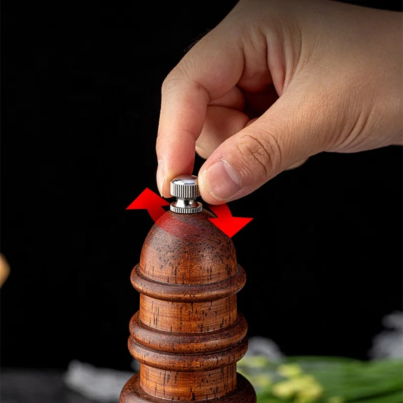 Kingwise Household Pepper Spice Grain Mills Porcelain Grinding Core Kitchen Tools Wooden Mill Pepper and Salt Grinder