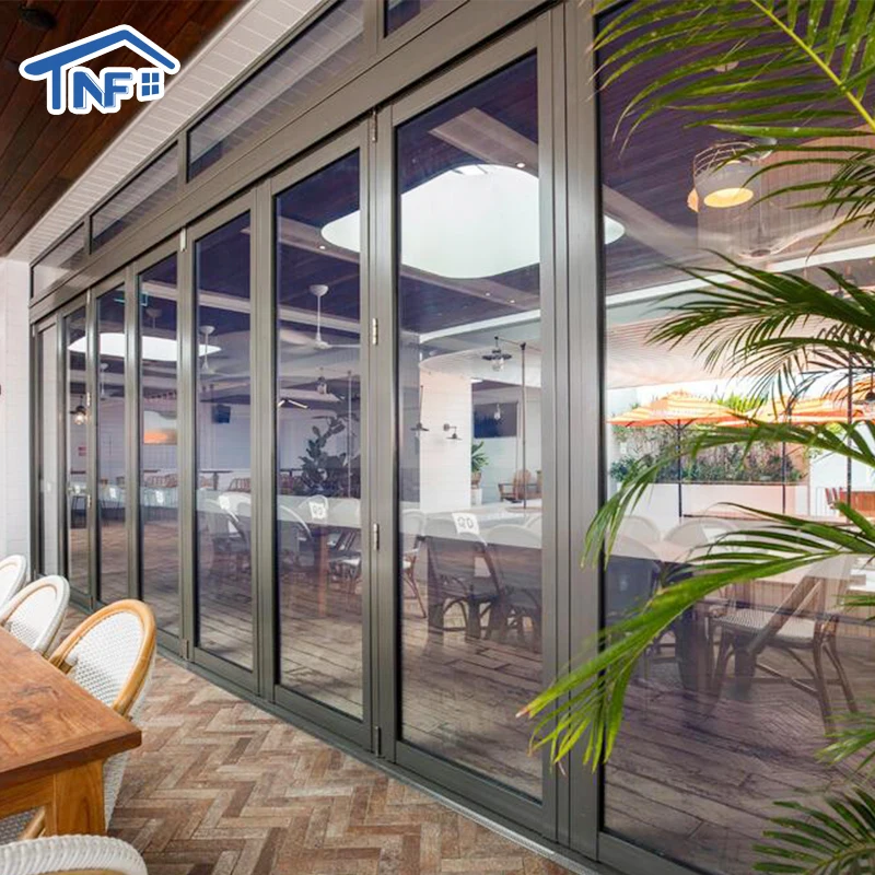 High transparency glass folding door for balcony