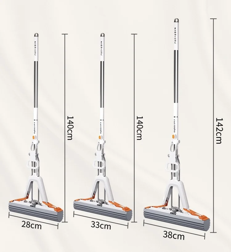 New style Bend  stainless steel handle pva mop with  Easy assemble Sponge head