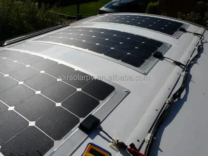 Lightweight 110W Semi-Flexible Solar Panel Saltwater-Proof and Sun-Power Cells for RV Boat Car Charging