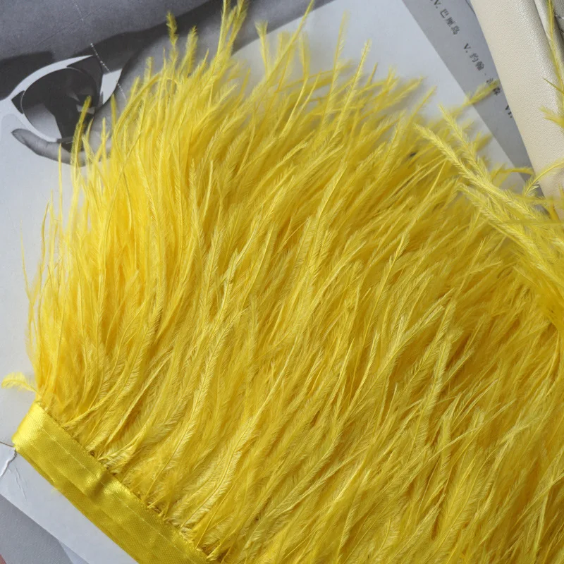 Wholesale Customized Ostrich Feather Tassels 8-10CM DIY Dress Decoration Material Latin Dance Skirt Lace Clothing Accessories