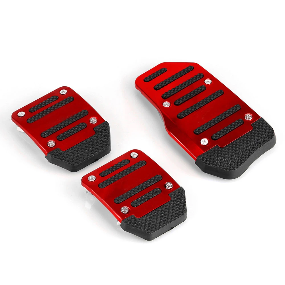 PUERXIN PVC Universal Manual Transmission 3PCS Non-Slip Car Brake Foot Pedal Pad Cover Set Kit For Cars
