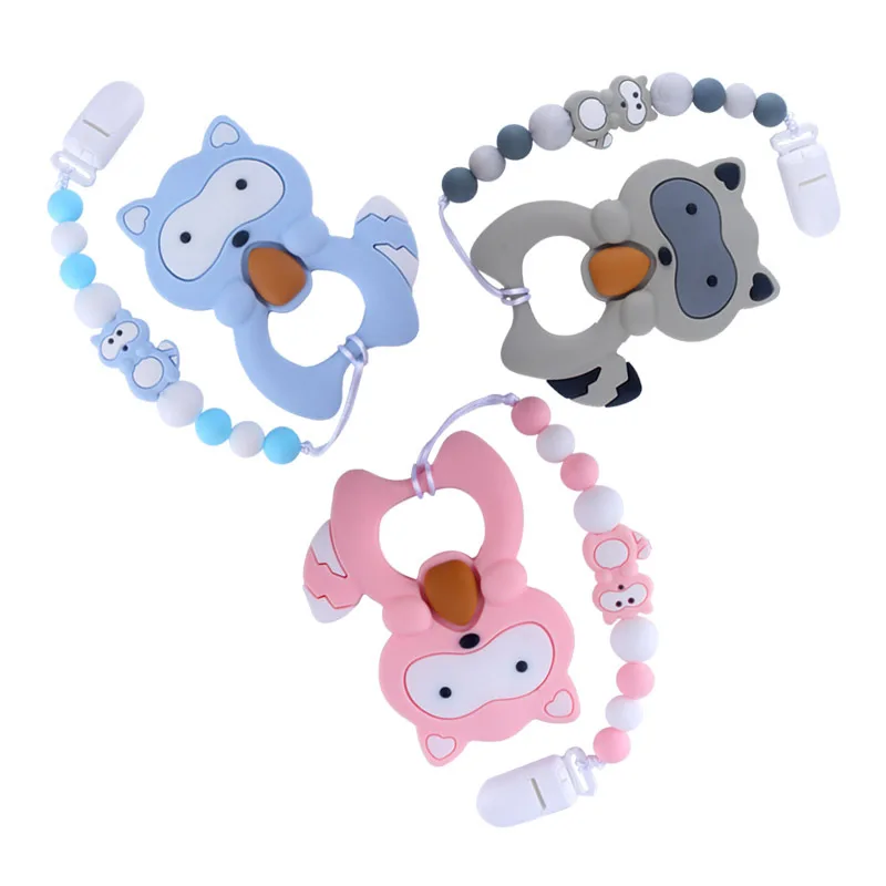 Wholesale Diy Chain Pacifier Clip Baby Pacifier Chain Make Toy Nipple Silicone Wooden Pacifier Holder Clip