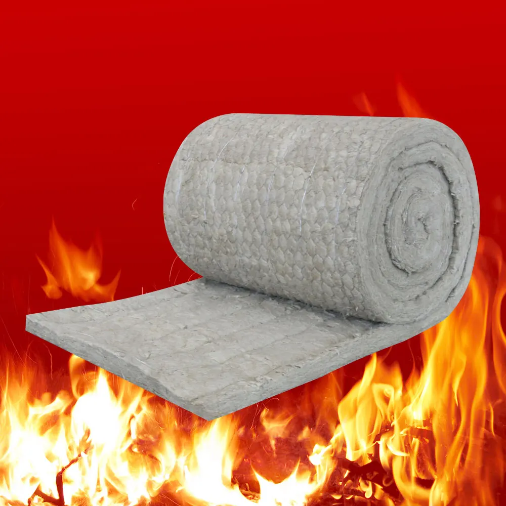 acoustic waterproof 50kg/m3 density  50mm thickness rock wool blanket insulation langfa
