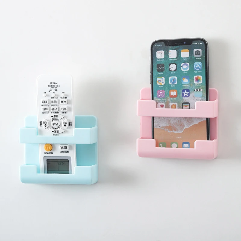 Wall Mounted Storage Box Remote Control Storage Organizer Case For Mobile Phone Plug Holder Stand Rack