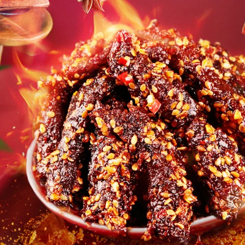Hot&Spicy  beef jerky barbecue flavor 88g Chinese Wholesale Market Price Beef Jerky Processing Plant Spicy Dried Beef Jerky