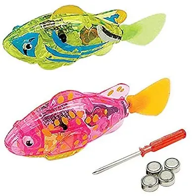 Interactive Swimming Robot Fish Toy for Cat with LED Light Cat Toy to Stimulate Hunter Instincts. (Batteries Included)