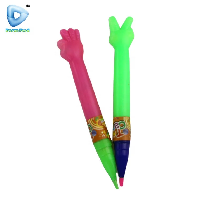 Hot Selling Wholesale Plastic Rock Paper Scissors Toy Pen With Candy