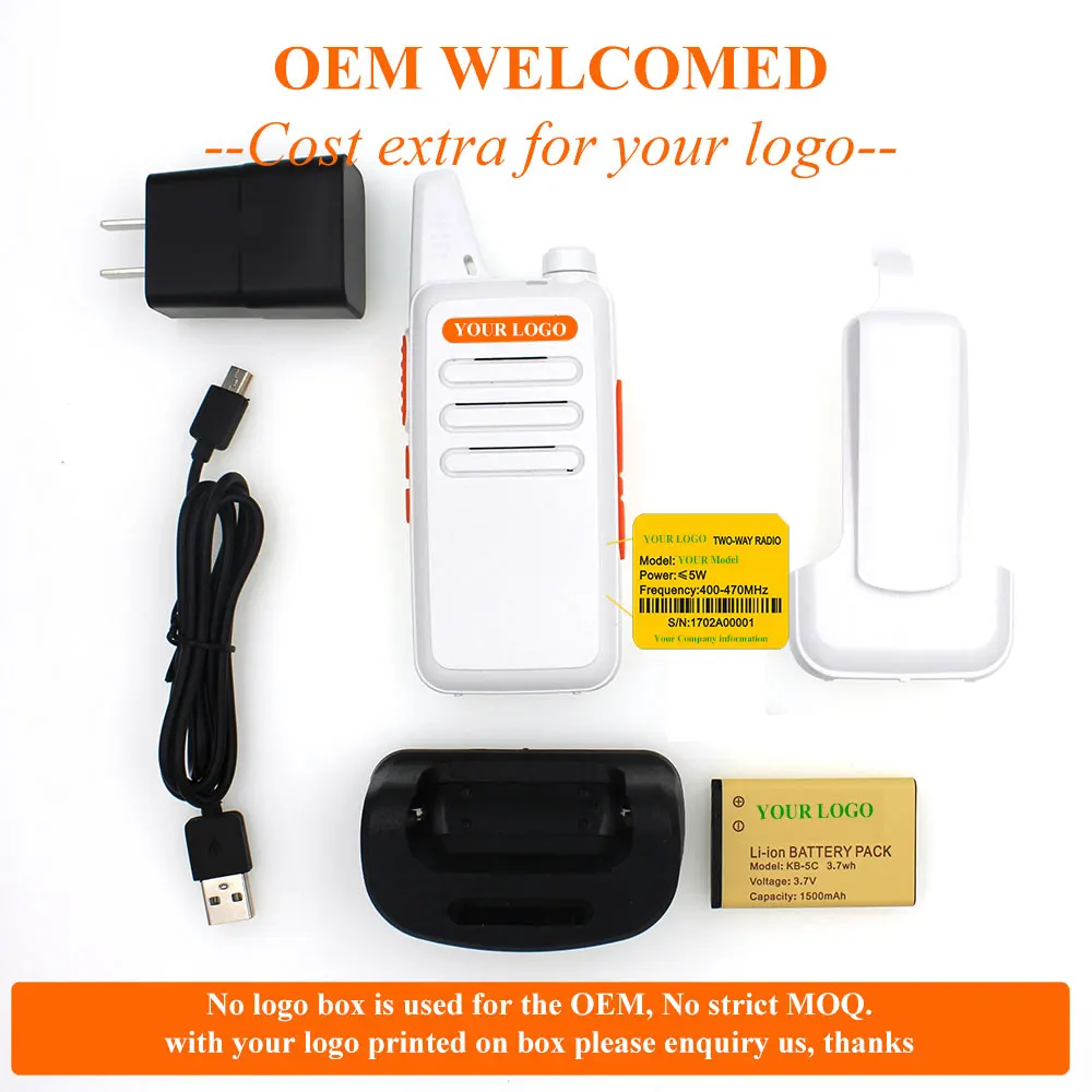 Mini Hand Held Wln Kd-c1 Portable 5w Power 16 Channel Kdc1 White UHF Smartphone Long Range Walkie Talkie Two Way Radio