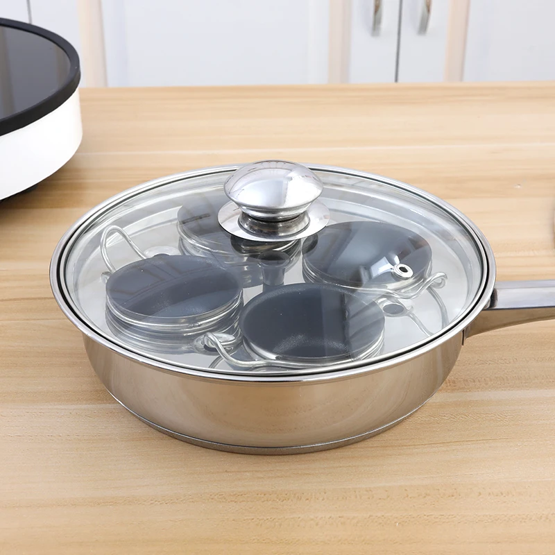 Stainless Steel egg poacher and cooker with 4pcs non-stick cups microwave egg poacher pan