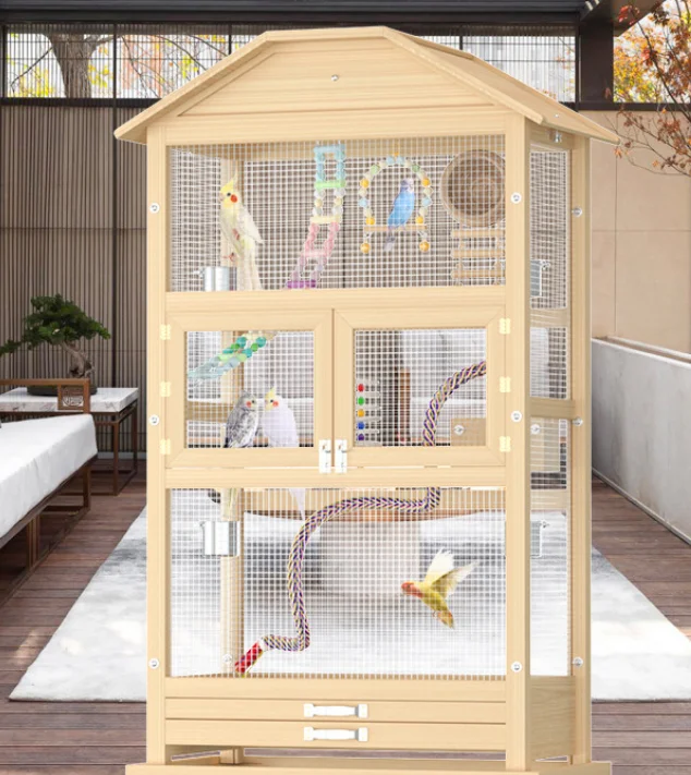 Многослойные модели Лидер продаж безопасная уличная деревянная птичья клетка для птиц