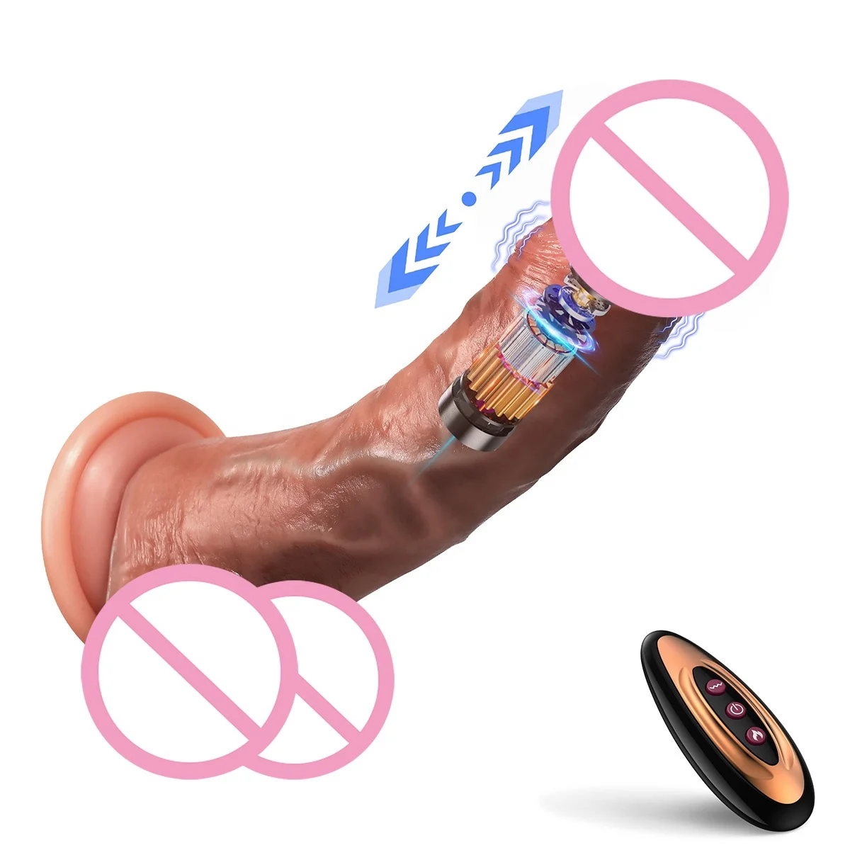 Realistic Thrusting Dildo Vibrator Sex Toys G Spot Anal Stimulation 8 Thrusting & 10 Vibration Silicone Dildo Sex Toy for Women