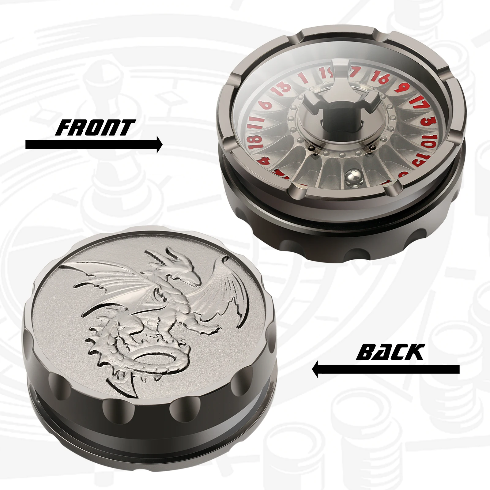 Roulette Fidget Spinner D20 Revolver Roulette Unsual Dice Set D&D Rotating Dice D20 for RPGs Dungeons and Dragons Table Top Game