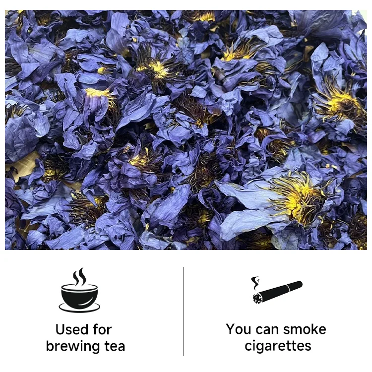 Factory Price Wholesale Healthy Cigarettes Calm Blue Lotus Flower Dried Herbal Nymphaea Caerulea