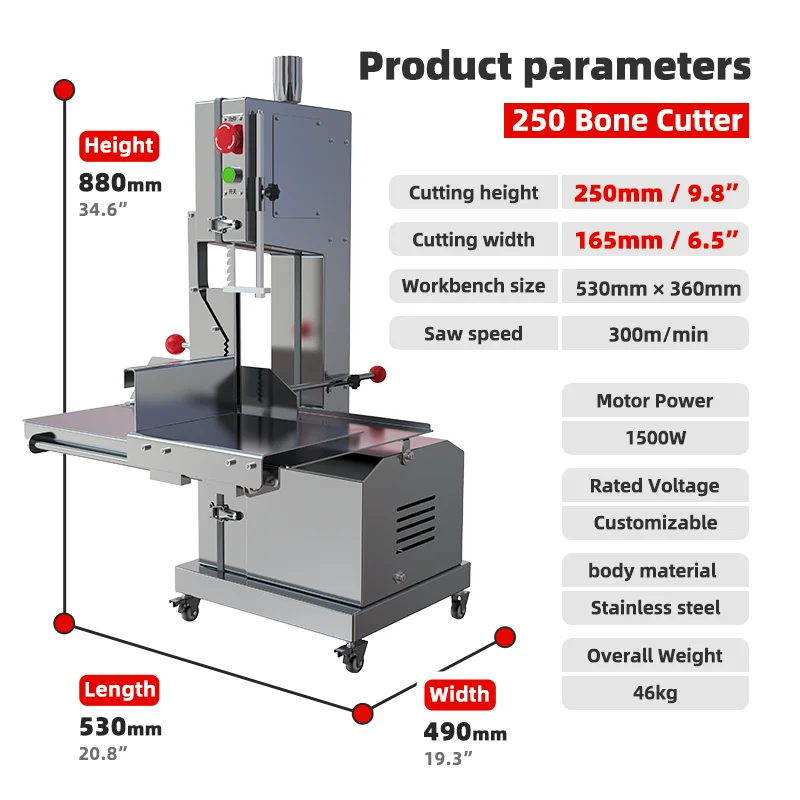 High Efficiency Stainless Steel Meat Bone Cutter Machine New Design High-Speed  Meat Bone Saw Machine for Meat Processing
