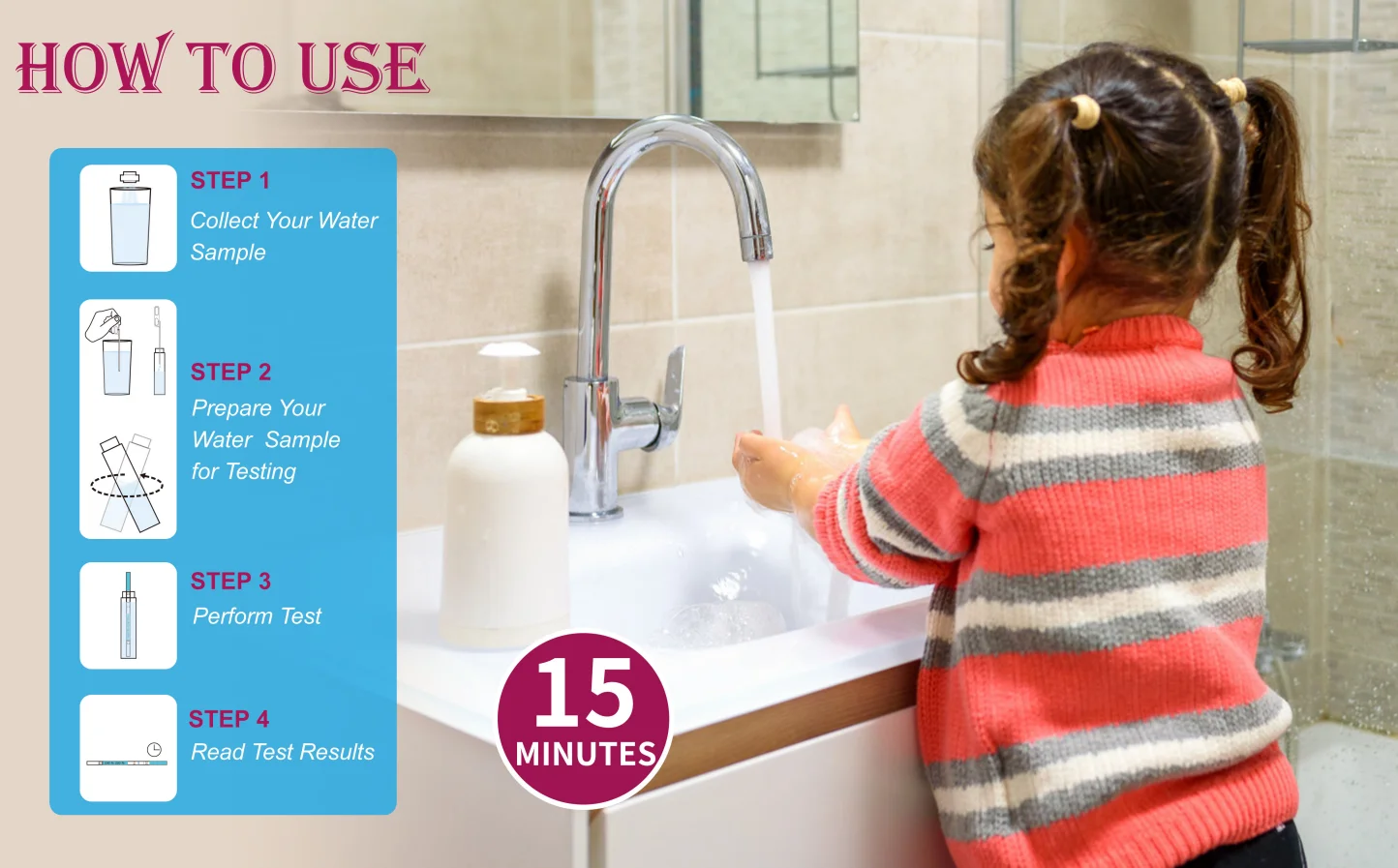 CE/ISO certificated Drinking Water Lead Tester Kit colloidal gold cassette 15 minutes