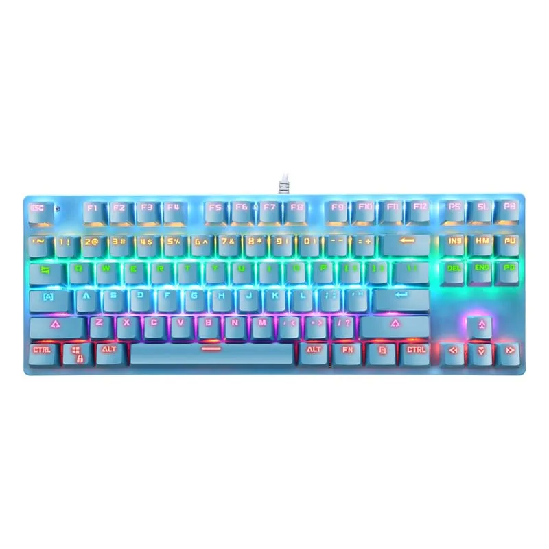 Черная Проводная игровая клавиатура JINMS K550 механическая с RGB подсветкой мини-клавиатура 87