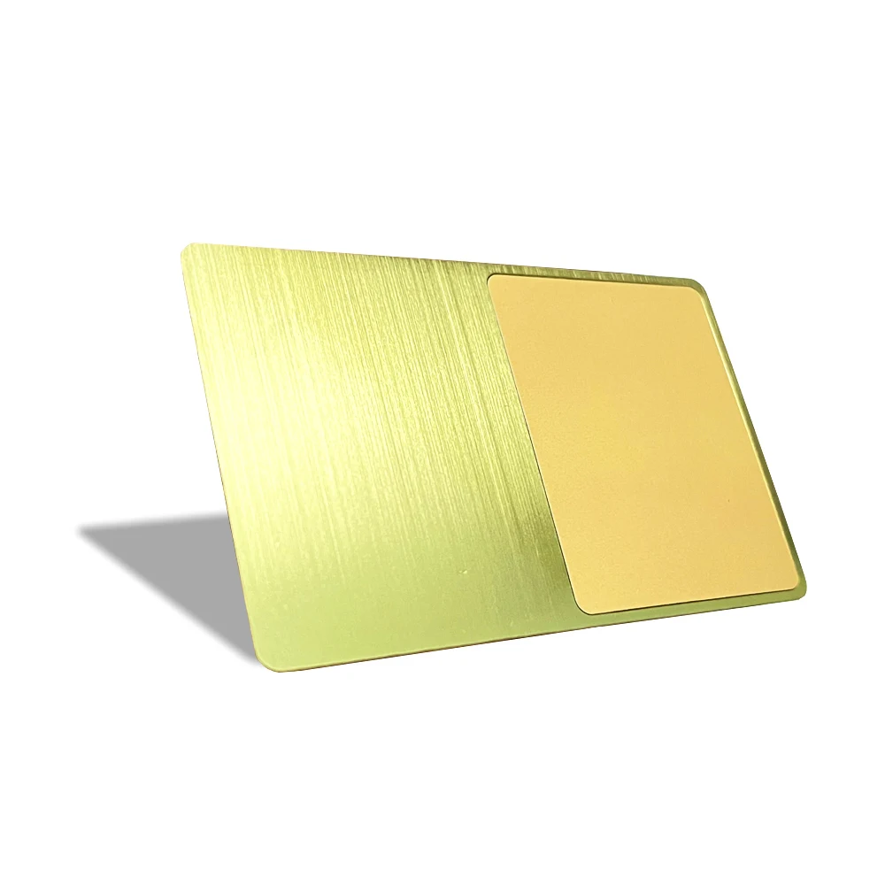 Laser Engraving 24k Gold Plated Nfc Card 13.56mhz Ntag213/ 215/216 Metal Card Nfc Metal Business Card Blank With Nfc