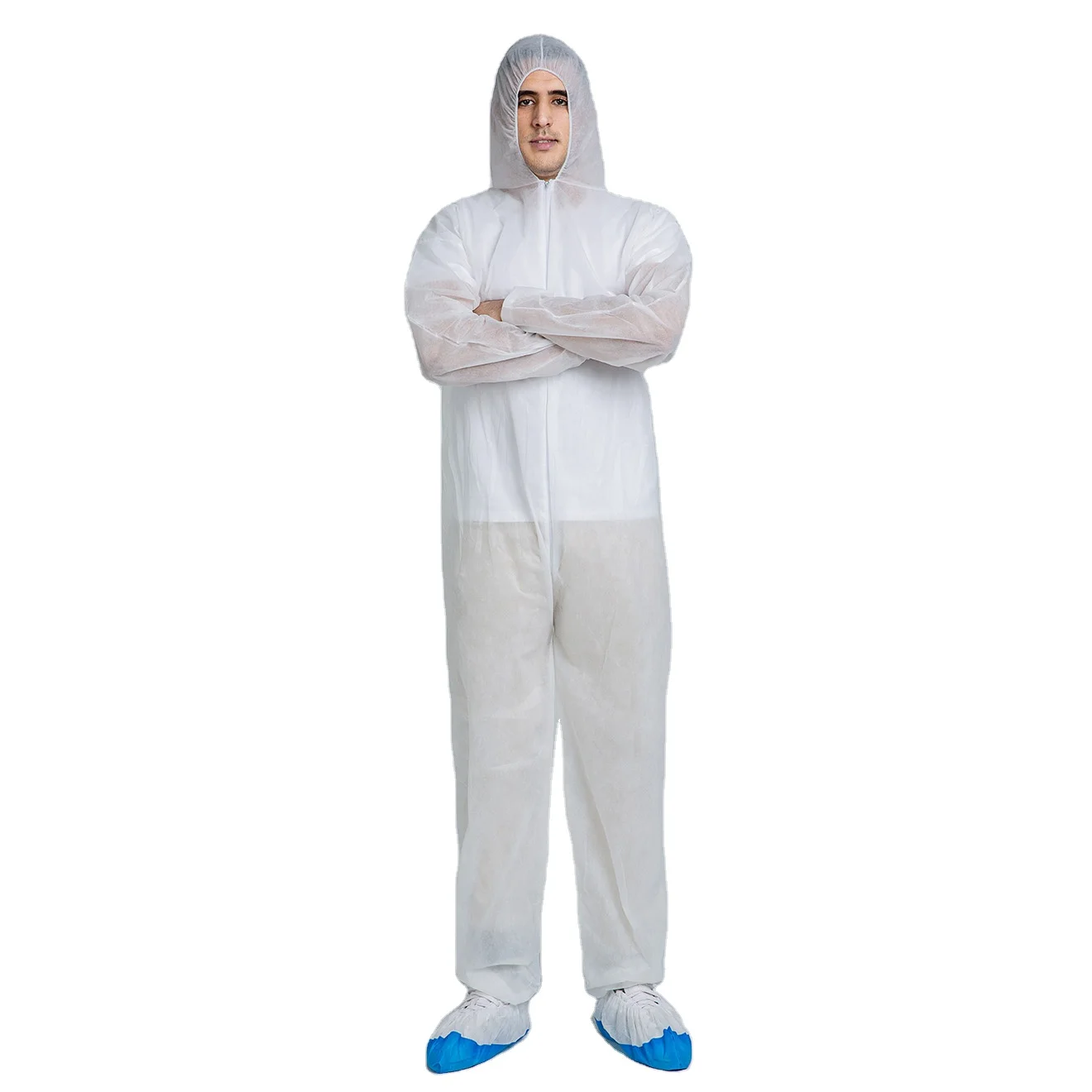 OEM Wholesale PPE Disposable Coverall Anti-Static Microporous Breathable Coveralls With Hood And Boots