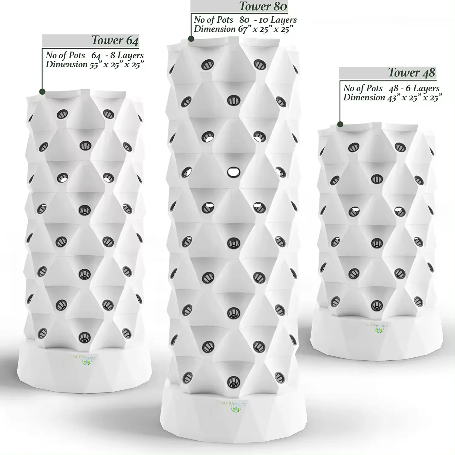 Vertical Planting Tower Nft Hydroponic Growing System Kit For Garden Indoor Home