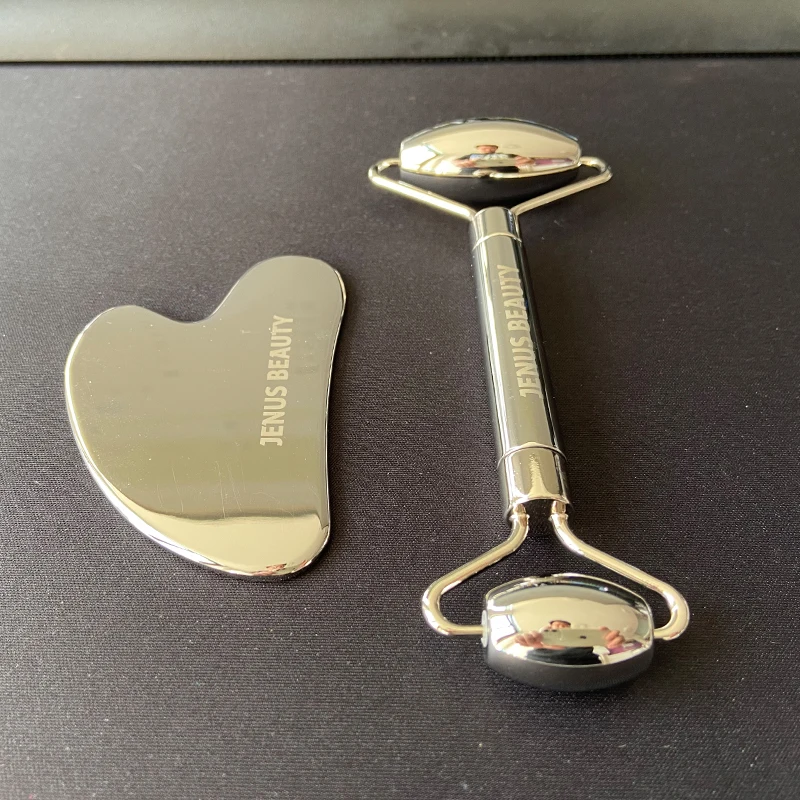 Factory supply natural Stainless steel guasha and face roller body guasha scraping massage tools