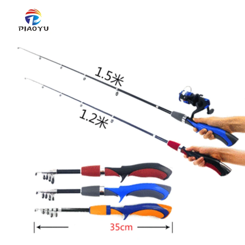 Piaoyu Mini FRP small sea pole ice fishing rod pocket fishing rod spinning with  fishing reel