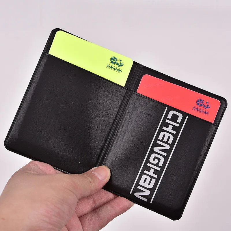 Wholesale Referee Cards Notebook PVC Soccer Warning Cards Referee Couch Foul Yellow Red Cards Football Soccer Training Equipment