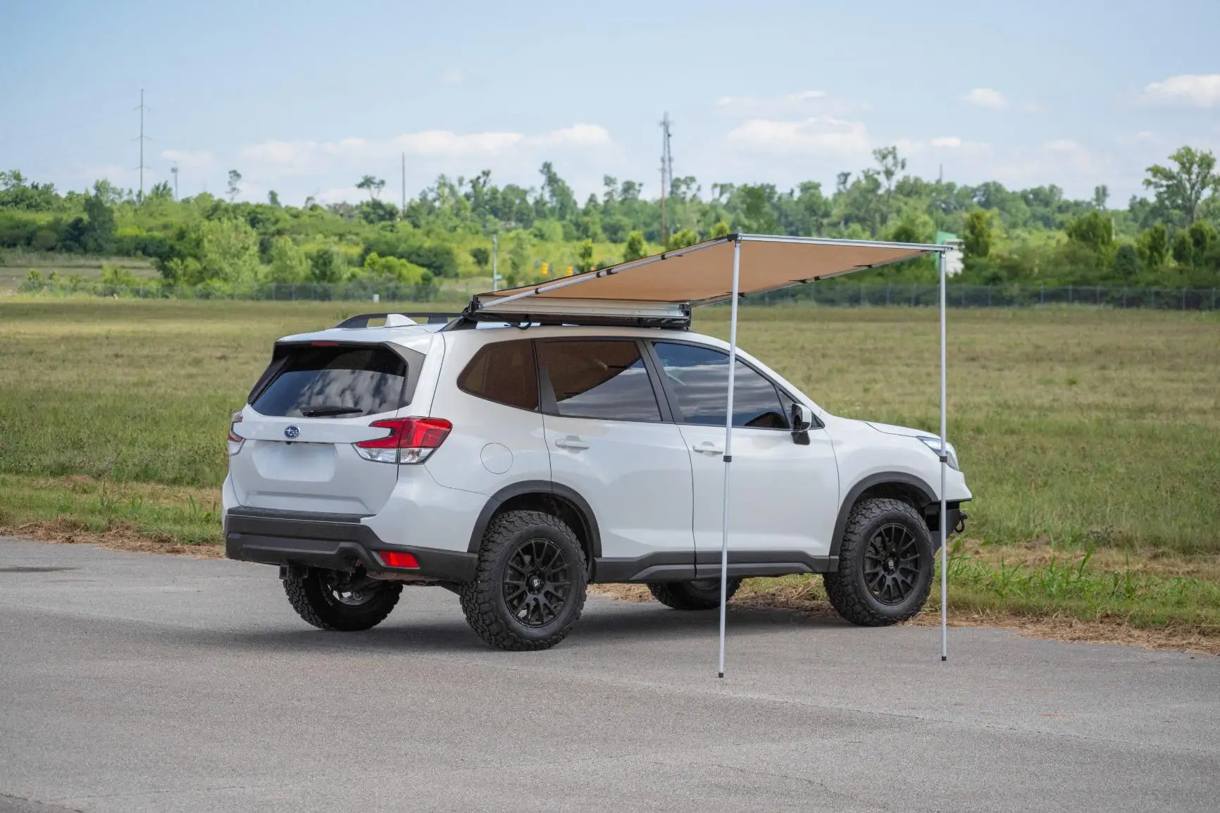 Outdoor Camping Travel PU2000mm UV50+ Shade SUV Car Side Awning Rooftop Pull Out Tent Shelter