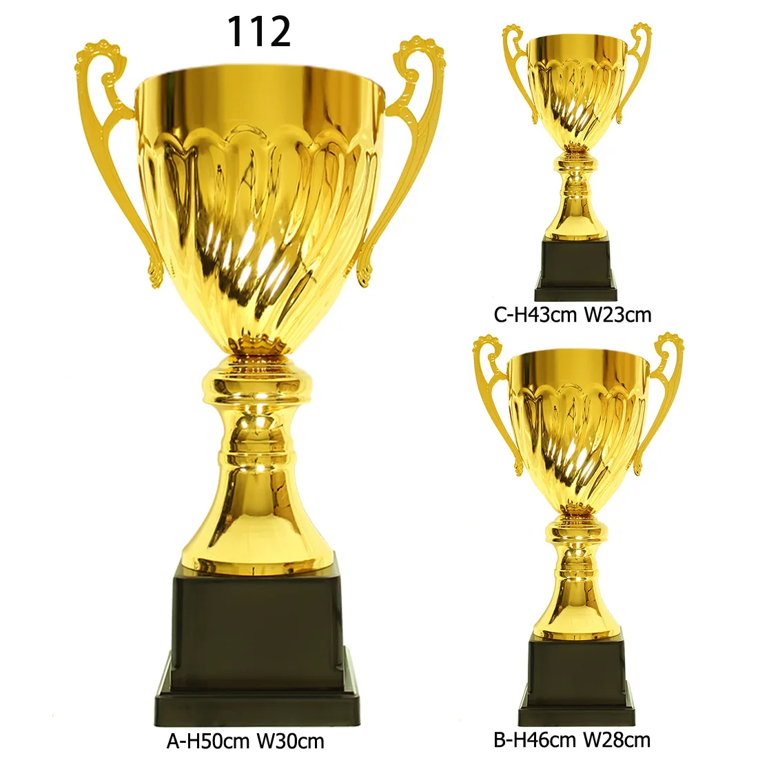 Metal large gold Silver bronze Trophy custom Plastic base football basketball swimming sports award metal trophy