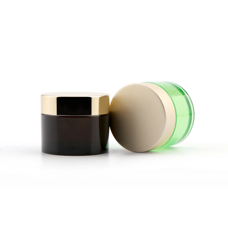 Оптовая продажа, круглые пластиковые банки с крышкой для косметической упаковки, 15 г, 50 г, зеленые, прозрачные, розовые