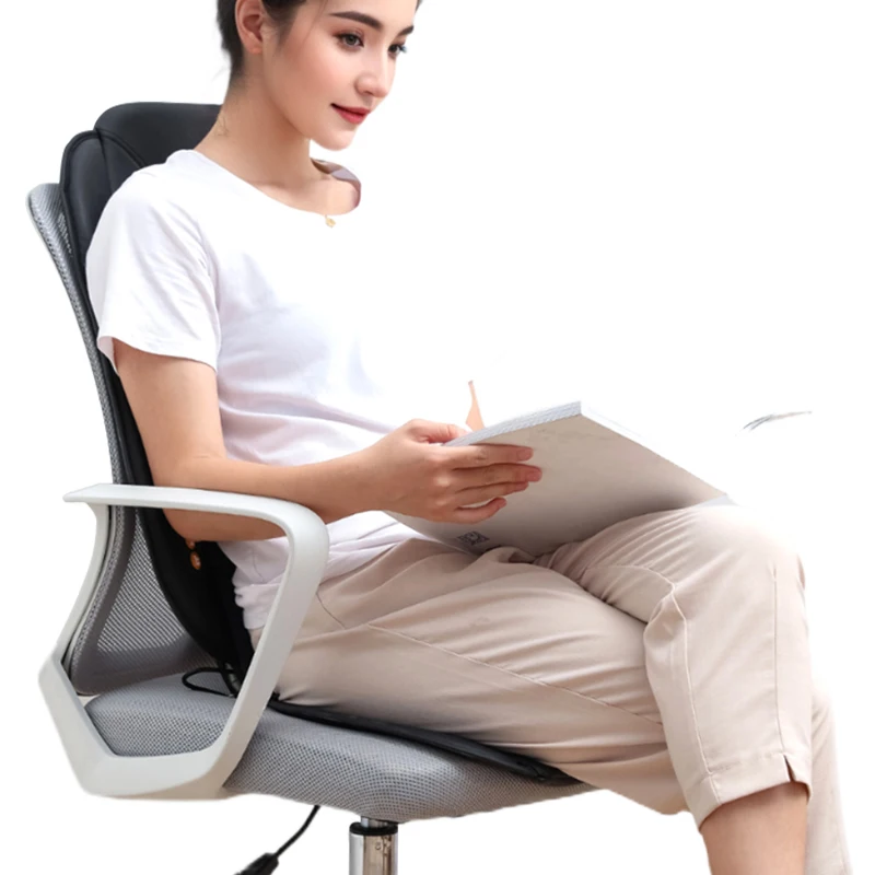 Massage Pad Tool Neck Waist Full Body Vibration Shiatsu Heat Kneading Massage Chair Cushion For Car and Home Office Use Seat