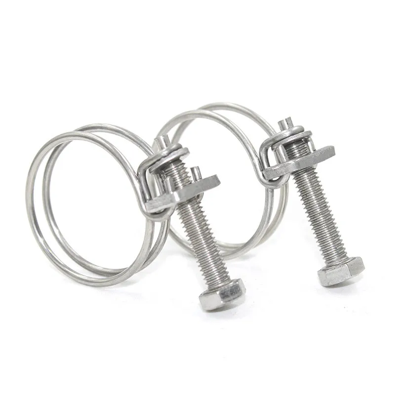 High Quality Spring Band Screw Throat clamp Double Wire Hose Clamp, Hose Clip