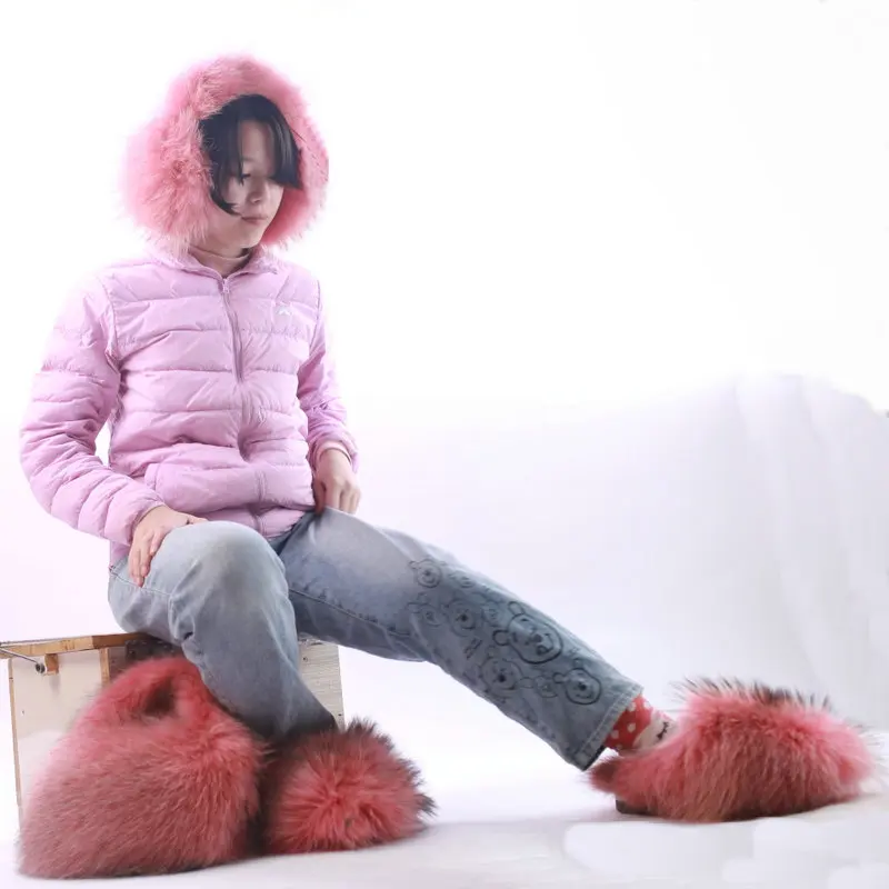 fashion raccoon fur handbag  for women wholesale adult plush clutch furry bag