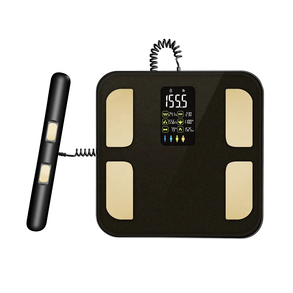 Новые поступления, оригинальный дизайн, 8 сенсоров, весы для тела с бесплатным приложением Fitdays Welland, спиральный кабель, выбор, высокая точность