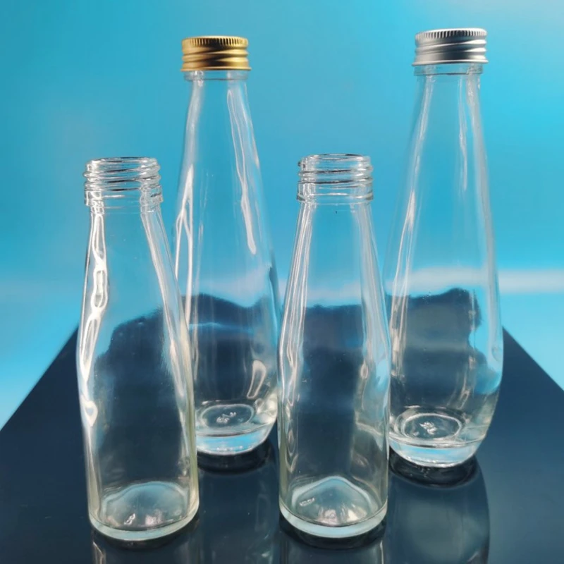 Portable Conical Small 100ml 180ml Liquor Vodka Spirit Red Wine Glass Bottle beverage Juice Drink Bottle With  Aluminum Lid