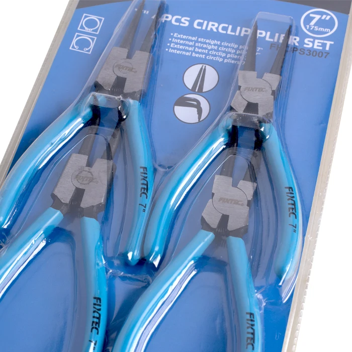 FIXTEC 4pcs 7 Inch CRV Snap Ring Circlip Plier Set