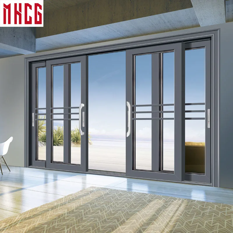 MHCG Customized thermal break aluminum doble glass hinged door triple glass argon filled swing door factory supplier of hinged