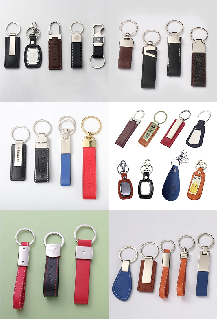 cow leather hotel keychain