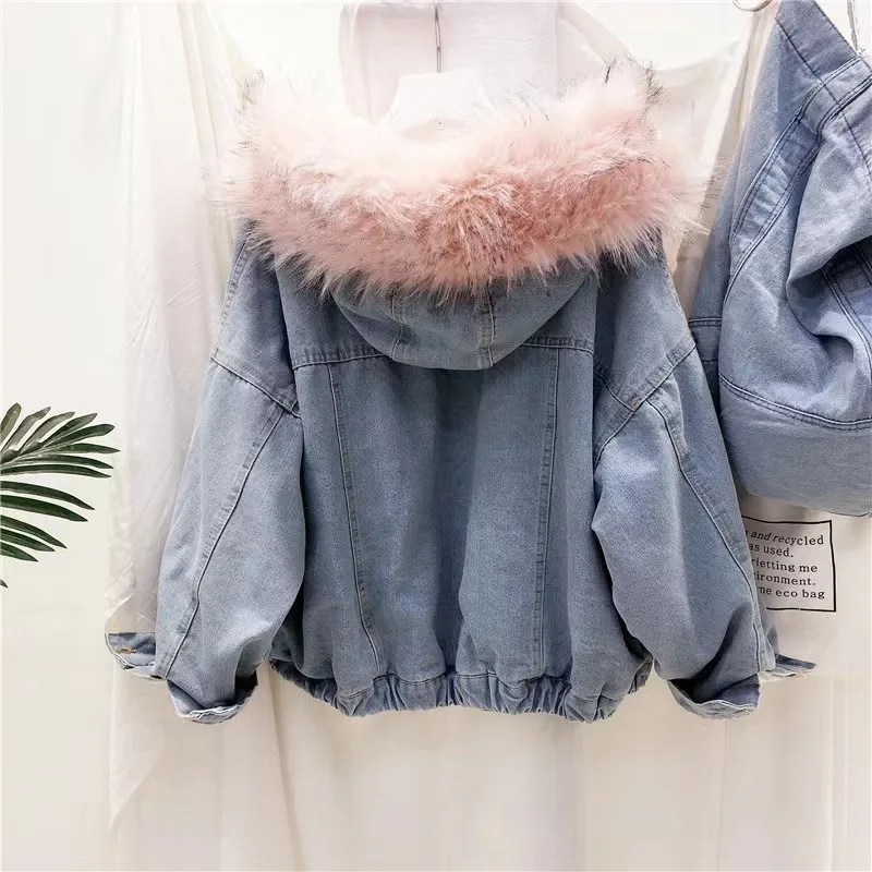Factory Price Rabbit Fur   Trench Coat   Loose Plus Size Multicolor Jacket With Lapel