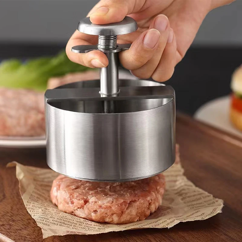 Stainless Steel Hard Durable  Hamburger Patty Maker Mold Burger Press for Meat Vegetables Beef BBQ