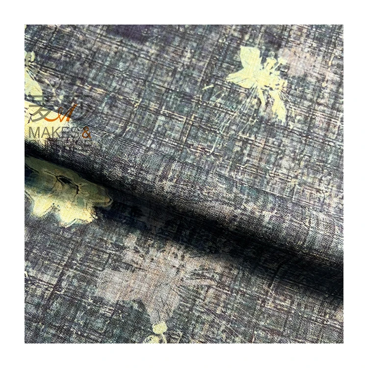 Free Design Free Samples Blended Fabric Cotton And Linen Rayon Crepe Fabric For Clothing