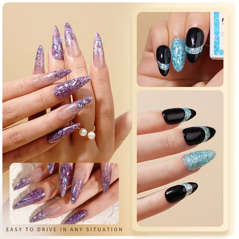 R S Nail Oem Wholesales Semipermanent Colorful Glitter 3 Step Gel Nail Painting Gel Color Uv Lamp Led Nails Function Gel Polish