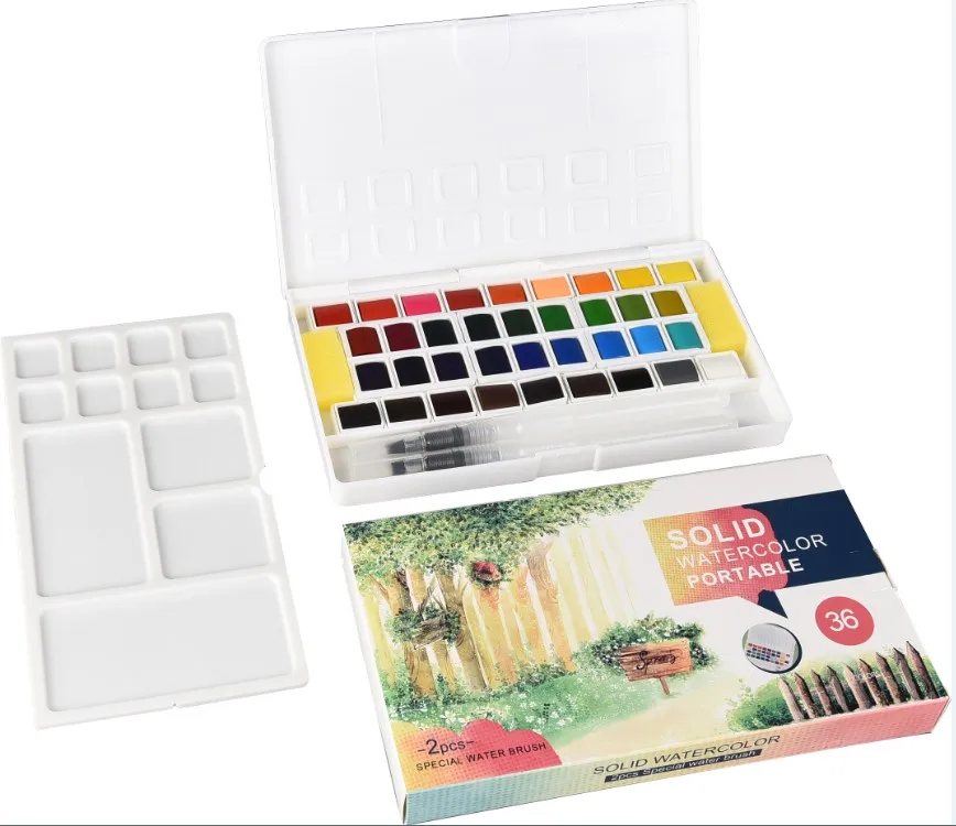 High Quality 24 Colors Artist Watercolor Paint Set Acrylic Paint With a Free Brush for Drawing