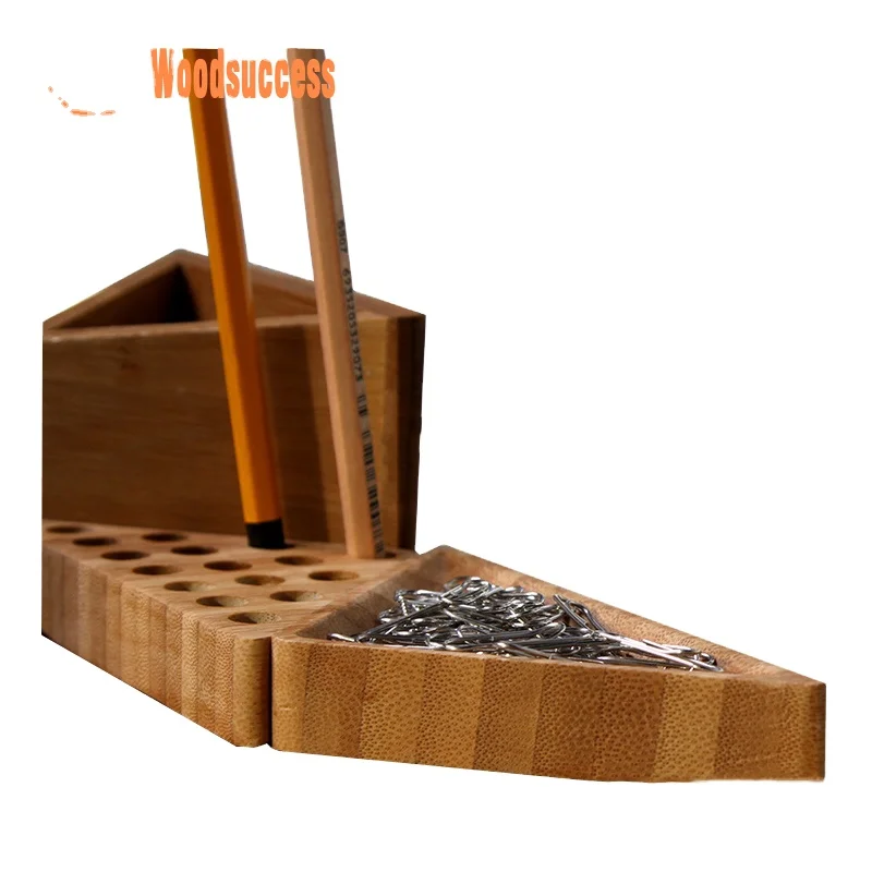 Custom Bamboo pin holder , phone holder , Pen Holder ,Office Desk Top Organizer Desk Table Stationery Holder