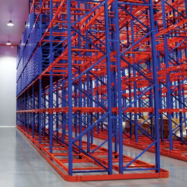 Регулируемая сверхпрочная стойка для хранения поддонов, система передвижных стеллажей VNA