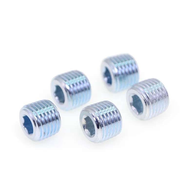 DIN906 DIN913 ANSI/ASME B 18.3 bolt Carbon steel galvanized hexagon socket headless flat tail mechanical thread plug screws