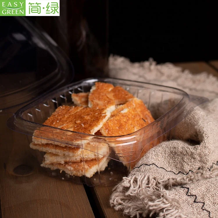 Легкий зеленый заказной одноразовый пластиковый прозрачный фруктовый пирог, упаковка для хлеба, контейнер для упаковки пищевых продуктов