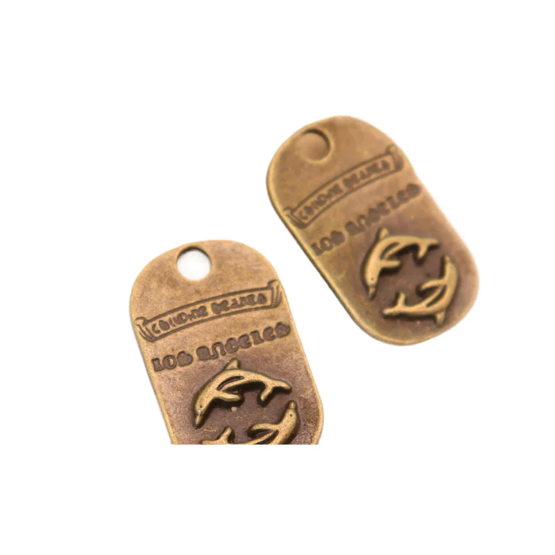 249 geqiao A1013 Antique Dolphin Pendant alloy bronze boys necklace DIY accessories wholesale